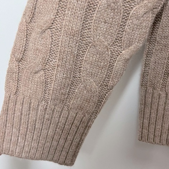 NEXT UK Cable Knit Sweater Wool Blend Neutral Tan Contemporary M - Picture 8 of 14